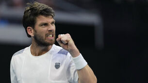 <p>Cameron Norrie upset Casper Ruud in four sets. Pic: Louise Delmotte/AP</p>