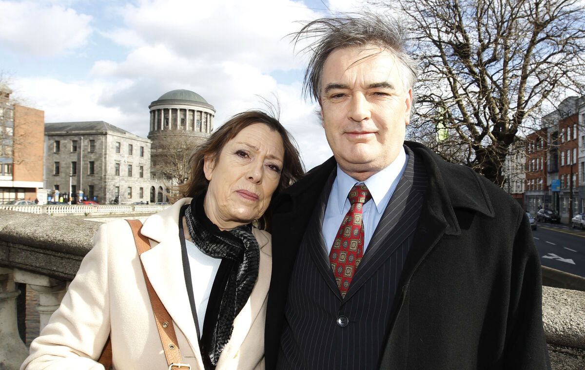 Ian Bailey with his former partner Jules Thomas  after he succeeded in his Supreme Court appeal against his extradition to France. Picture: Collins Courts