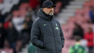 <p>Liverpool manager Jurgen Klopp believes Mohamed Salah should return to Liverpool after picking up a muscle injury (Andrew Matthews/PA)</p>