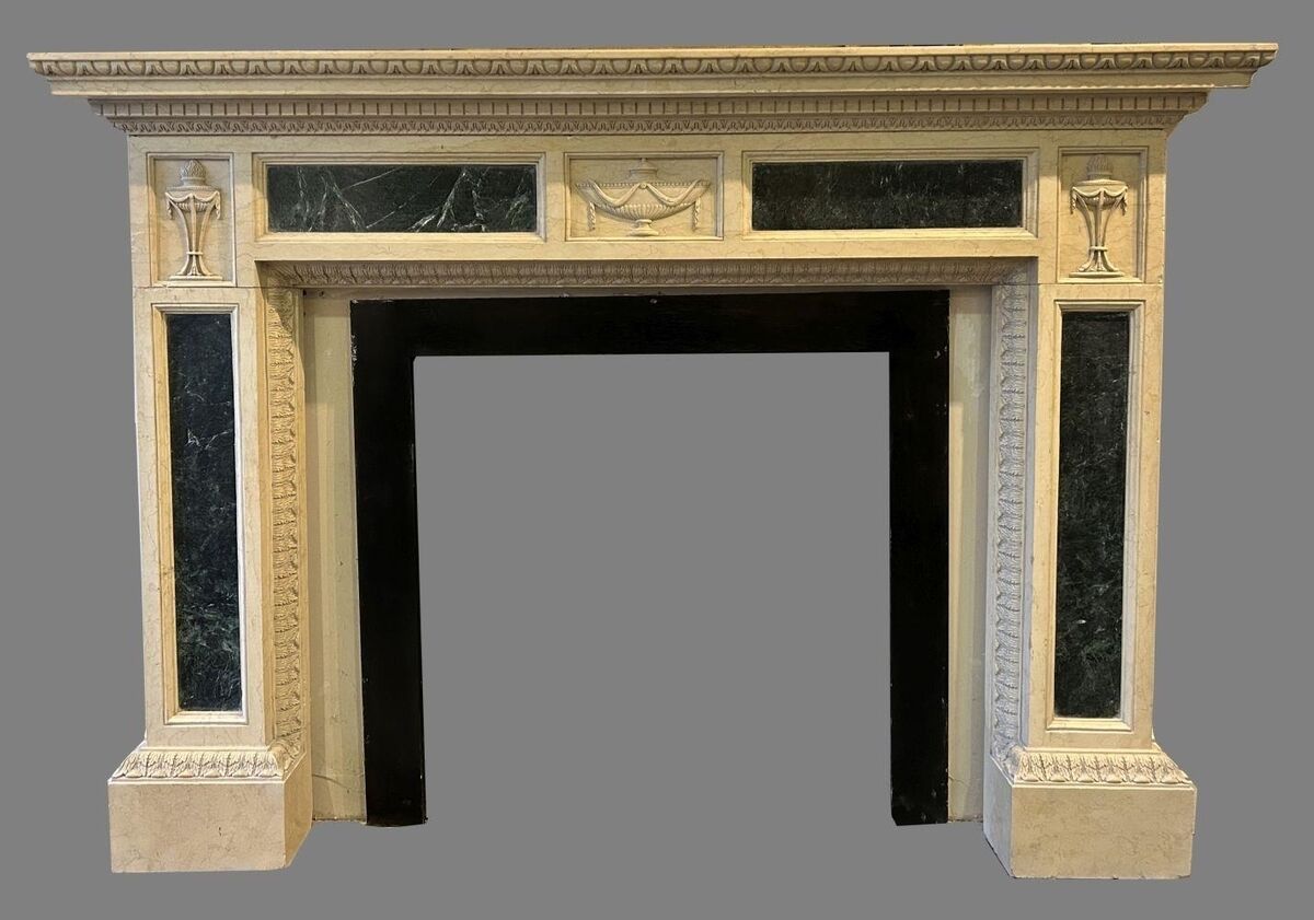 A neoclassical marble chimneypiece at Sheppard's.