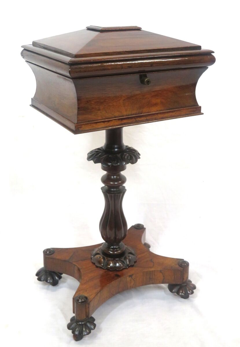A William IV rosewood teapoy at Woodward Auctioneers.