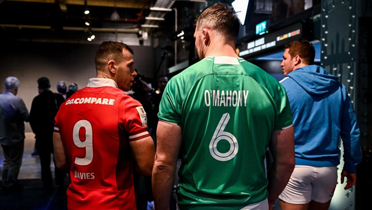 O'Mahony and Gareth Davies of Wales during the launch. O'Mahony and Gareth Davies of Wales during the launch.