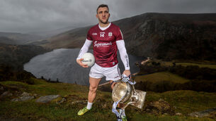 <p>VALLEY ROVER: Galway footballer, Damien Comer at the launch of the 2024 Allianz Football League in Glendalough. Picture: INPHO/Dan Sheridan</p>