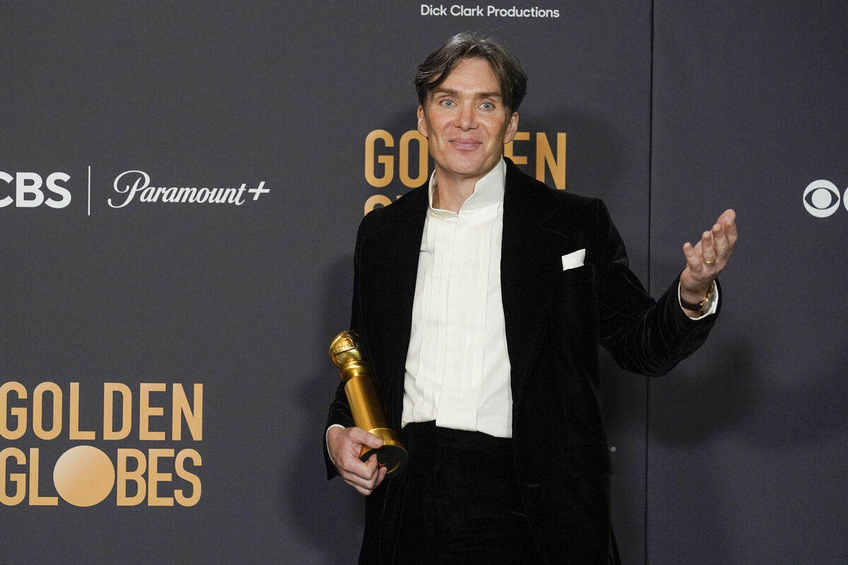 Cillian Murphy poses in the press room with the award for Best Performance by an Actor in a Motion Picture, Drama for 'Oppenheimer' at the 81st Golden Globe Awards in January. Picture: AP Photo/Chris Pizzello