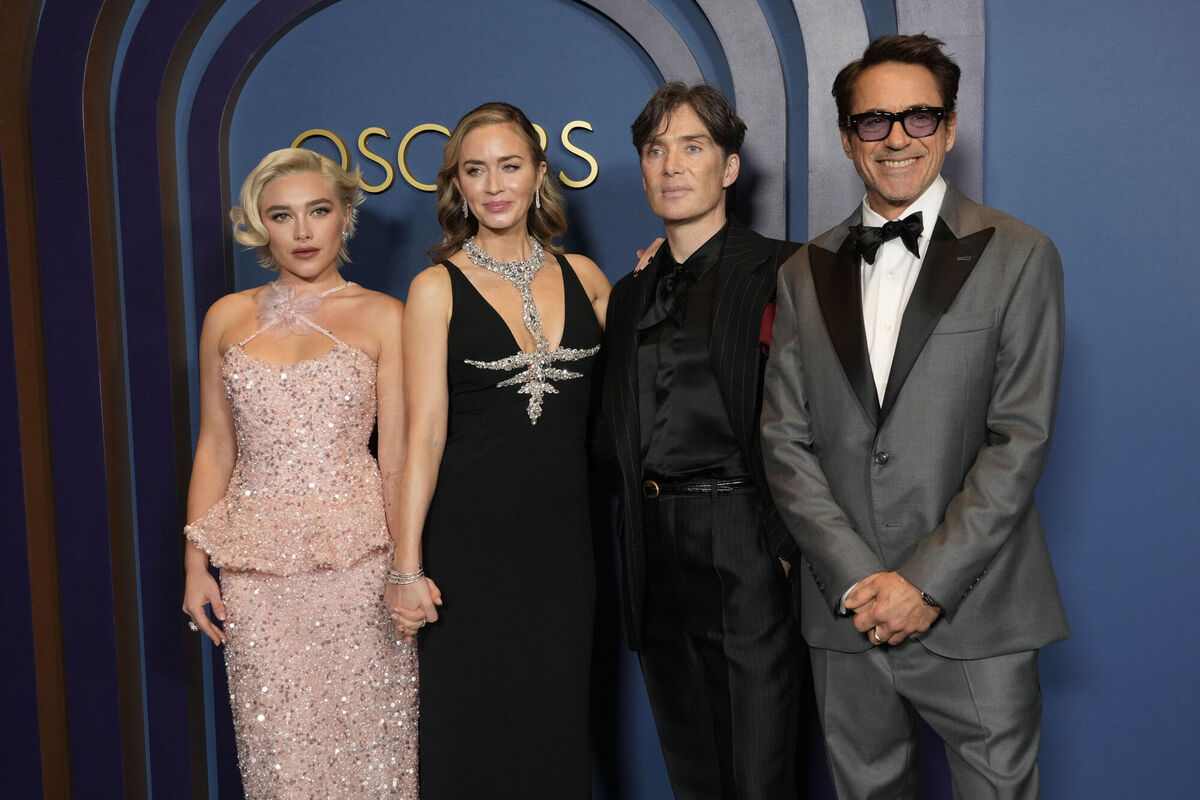 Florence Pugh, Emily Blunt, Cillian Murphy, and Robert Downey Jr. arrive at the Governors Awards in January. Picture: AP Photo/Chris Pizzello