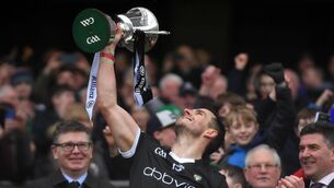 <p>GOING FOR MORE: Sligo captain Niall Murphy lifts the cup after his side's victory in the Allianz Football League Division 4 Final match between Sligo and Wicklow at Croke Park in Dublin. Pic: Tyler Miller, Sportsfile</p>
