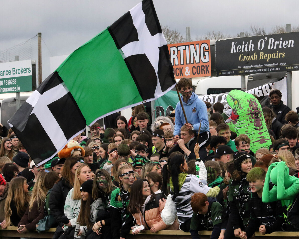 Bandon Grammar School supporters at the Munster Senior Cup. Picture: brendan Gleeson