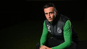 <p>RETURNING HOOP: Aaron McEneff sits for a portrait during a Shamrock Rovers media conference at Roadstone Group Sports Club in Dublin. Pic: Seb Daly, Sportsfile</p>
