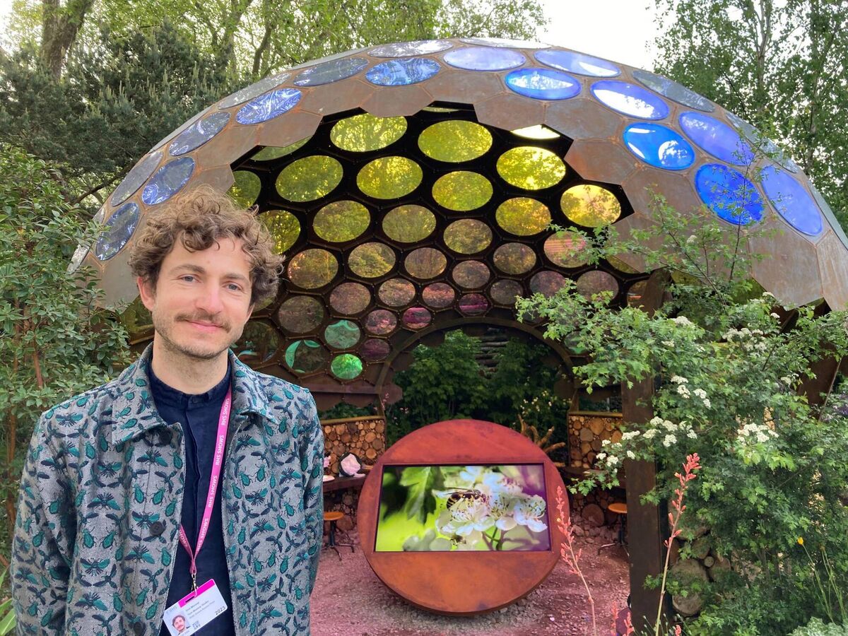 Garden designer Tom Massey in front of his show garden at the RHS Chelsea Flower Show in 2023. Garden designer Tom Massey in front of his show garden at the RHS Chelsea Flower Show in 2023.