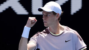 <p>Jannik Sinner claimed a brilliant win over Novak Djokovic. Pic: Andy Wong/AP</p>