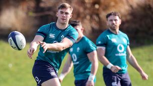 <p>STEP UP: Jack Crowley training with Ireland. Pic Credit: Dan Sheridan, Inpho.</p>