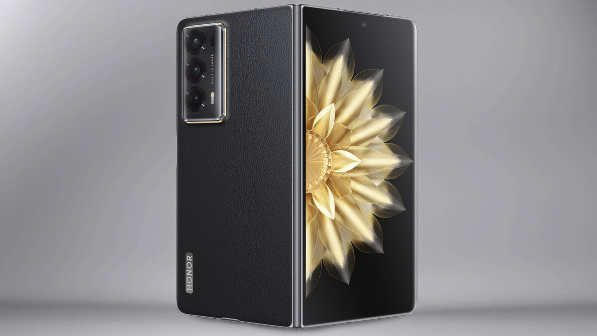 The Honor Magic V2 has three rear and two front-facing cameras. Picture: Honor. The Honor Magic V2 has three rear and two front-facing cameras. Picture: Honor.