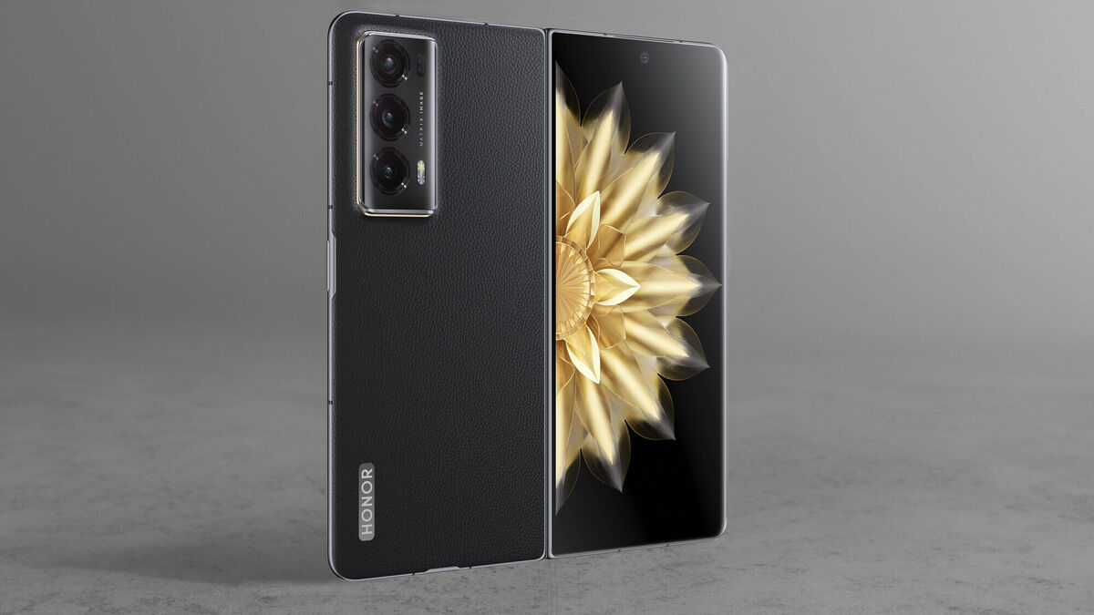 The Honor Magic V2 features the world's first 3D-printed hinge. Picture: Honor. The Honor Magic V2 features the world's first 3D-printed hinge. Picture: Honor.