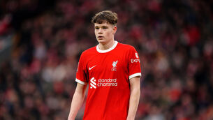 <p>FIRST START: Liverpool's James McConnell during the Emirates FA Cup fourth round match at Anfield. Photo credit: Peter Byrne/PA Wire.</p>