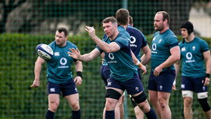 <p>29 January 2024; Peter O’Mahony during an Ireland Rugby squad training session at The Campus in Quinta da Lago, Portugal. Photo by Brendan Moran/Sportsfile</p>