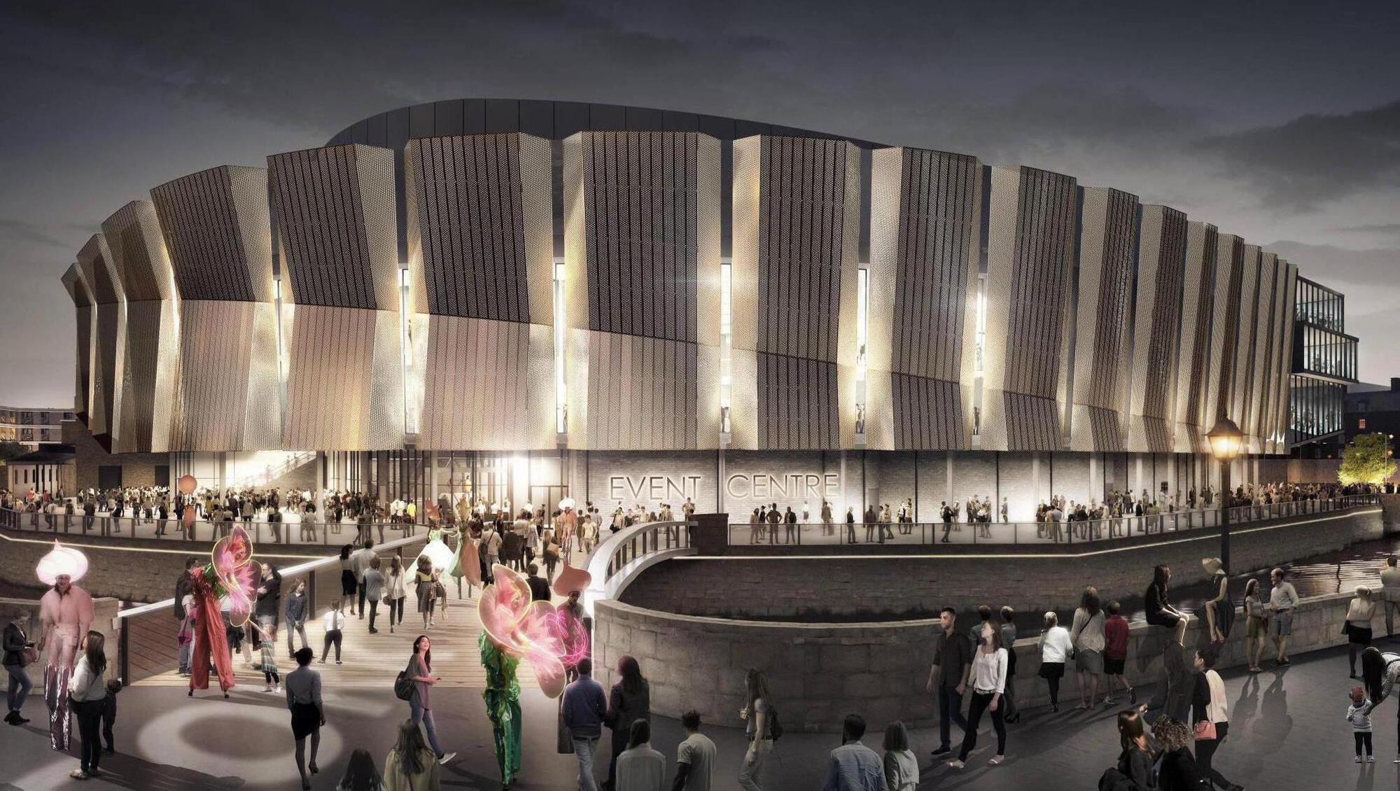 A computer-generated image of BAM's plans for the Cork event centre.