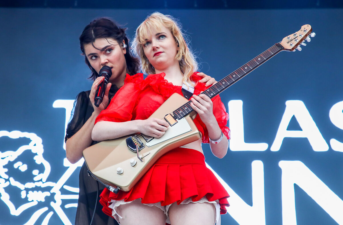  Emily Roberts on guitar and Abigail Morris of The Last Dinner Party  at Musgrave Park, Cork. Picture: David Creedon