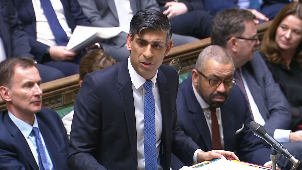 British prime minister Rishi Sunak speaks during Prime Minister's Questions in the House of Commons, London. Picture: House of Commons/UK Parliament/PA Wire
