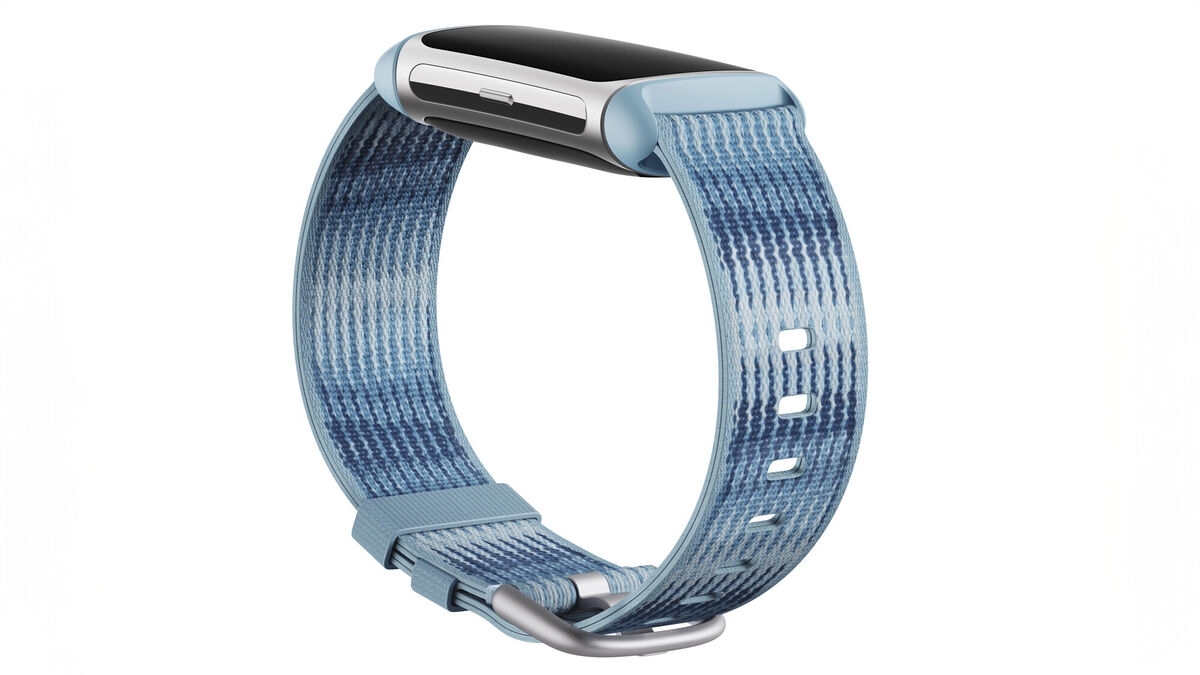 Fitbit Charge 6 with woven ocean blue strap. Picture: Fitbit.