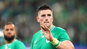<p>BRUISER: Ireland's Joe McCarthy looks dejected after the final whistle in the Rugby World Cup 2023 quarter final match against NZ.</p>
