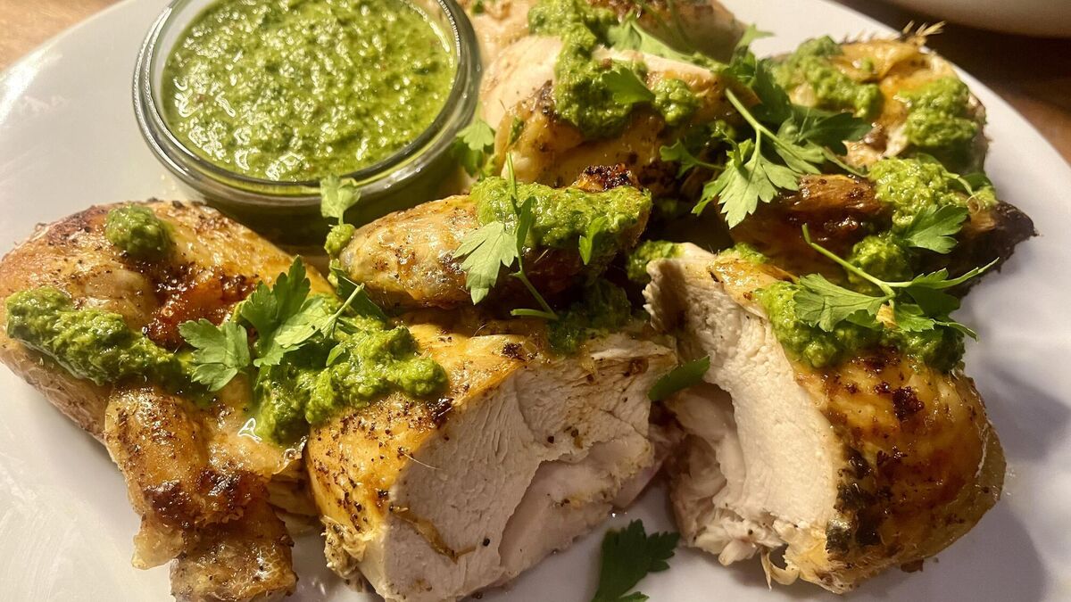 Roast Chicken with Herb, Lime and Chilli Salsa