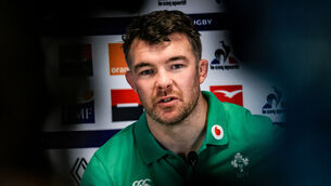 <p>LEADER: Peter O'Mahony faces the press in Marseille.</p>
