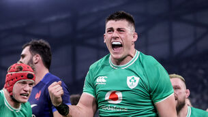 <p>PASSION: Ireland’s Dan Sheehan celebrates scoring their fourth try. Pic: Dan Sheridan, Inpho </p>