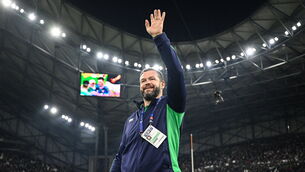 <p>NEXT JOB: Ireland head coach Andy Farrell celebrates. Pic: Ramsey Cardy/Sportsfile</p>