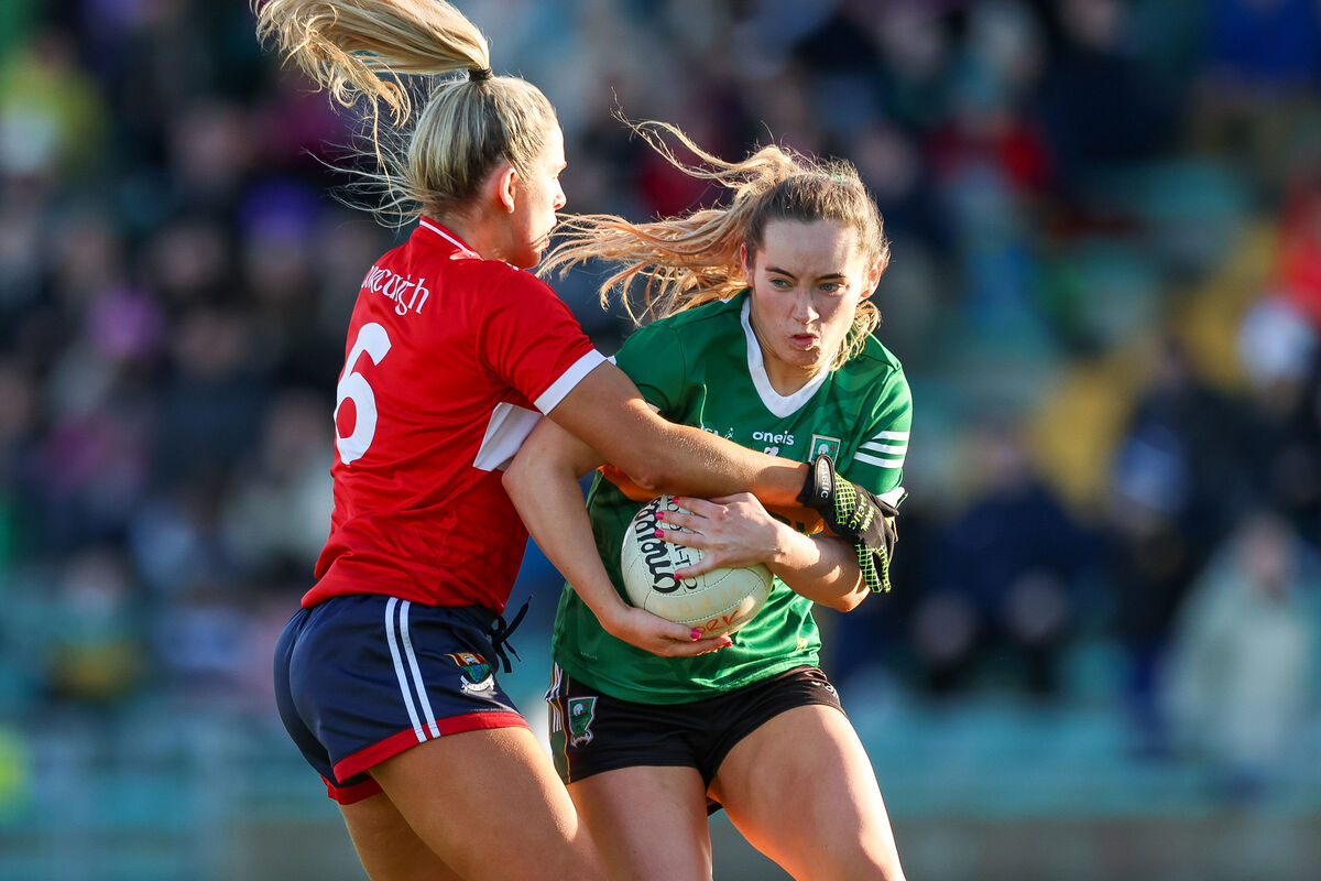 Ciara McCarthy of Kerry in action against Maire O'Callaghan of Cork