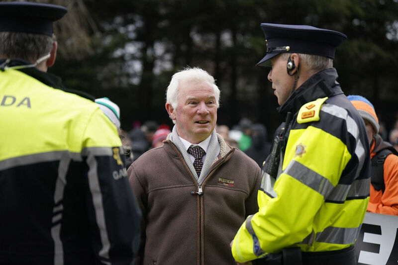 Malachy Steenson at the Ireland Says No anti-refugee gathering in O'Connell St, Dublin. Picture: Niall Carson/PA Wire