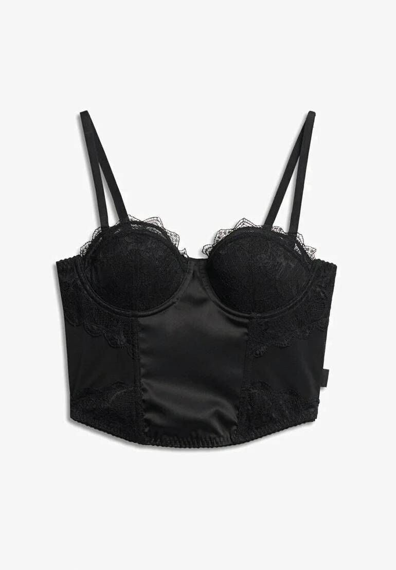 Black Lace Bodice Top, €49.99, Superdry at Zalando Black Lace Bodice Top, €49.99, Superdry at Zalando