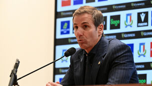 <p>SMOOTH OPERATOR: Italy head coach Gonzalo Quesada during the post-match press conference. Pic: Giuseppe Fama, Inpho</p>