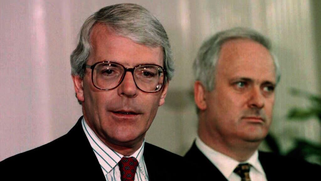 British prime minister John Major and Taoiseach John Bruton at Stormont in 1996. File Picture:  Tim Ockenden/PA