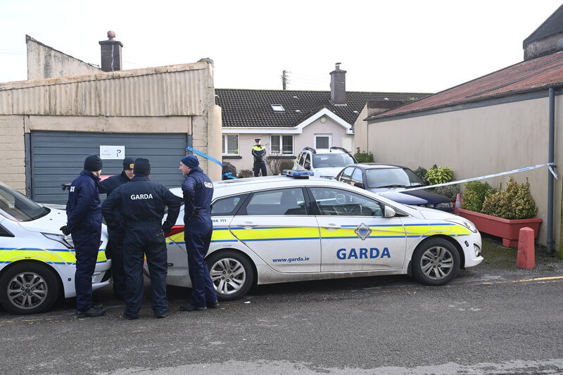 A Garda search team working at Lucey's Lane after the body of Michael Foley was found on Tuesday at Annville, Macroom Co. Cork. Picture Larry Cummins