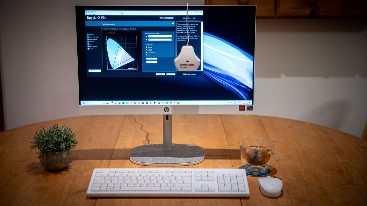 Calibrating the 24-inch IPS display with the Datacolor SpyderX Elite. Picture: Noel Campion. Calibrating the 24-inch IPS display with the Datacolor SpyderX Elite. Picture: Noel Campion.