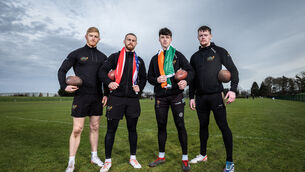 <p>IRISH HOPEFULS: Darragh Leader, Mark Jackson, Charlie Smyth and Rory Beggan. Pic: James Crombie, Inpho</p>