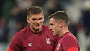 <p>George Ford (right) says England are still adjusting to life without Owen Farrell (left). Pic: Mike Egerton/PA</p>