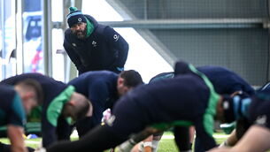 <p>Head coach Andy Farrell during an Ireland Rugby squad training session at the IRFU High Performance Centre at the Sport Ireland Campus in Dublin. Pic: Harry Murphy,Sportsfile</p>