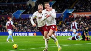 <p>Manchester United's Scott McTominay celebrates scoring a late winner against Aston Villa.</p>
