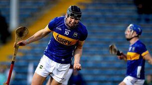 <p>Tipperary’s Gearoid O’Connor celebrates scoring a penalty in added time  </p>