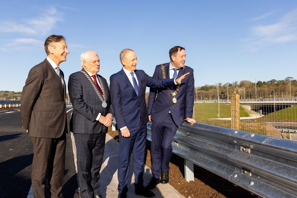 Transport Infrastructure Ireland CEO Peter Walsh, Mayor of the County of Cork Cllr Frank O'Flynn; Tánaiste Micheál Martin, and Lord Mayor of Cork Cllr Kieran McCarthy at the opening. Picture: Michael O’Sullivan/OSM Photography