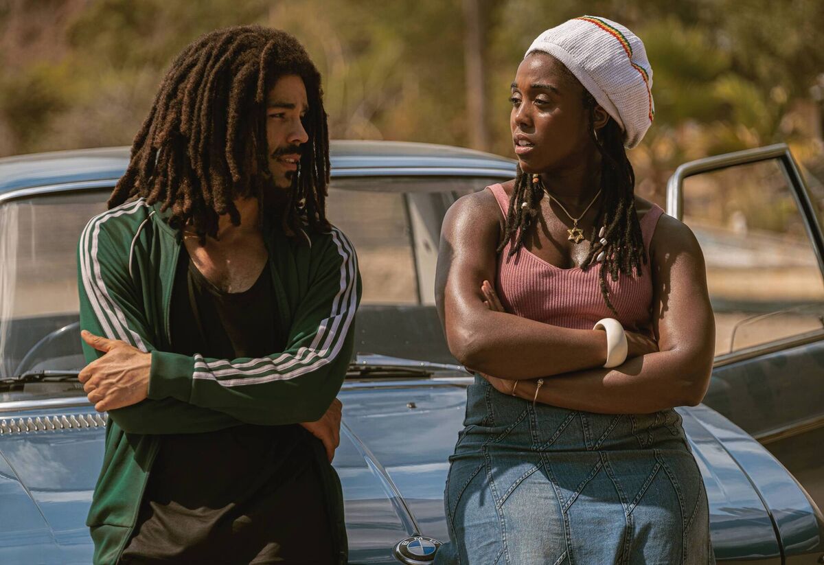 Bob Marley: One Love: Kingsley Ben-Adir as Bob, and Lashana Lynch as Rita Marley. Bob Marley: One Love: Kingsley Ben-Adir as Bob, and Lashana Lynch as Rita Marley.