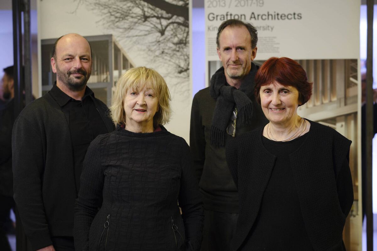 Grafton Architects' Philippe O’Sullivan, Yvonne Farrell, Ger Carty and Shelley McNamara at the opening. Picture: Ros Kavanagh