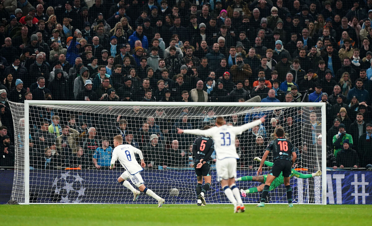 FC Copenhagen's Magnus Mattsson scores their side's equaliser.