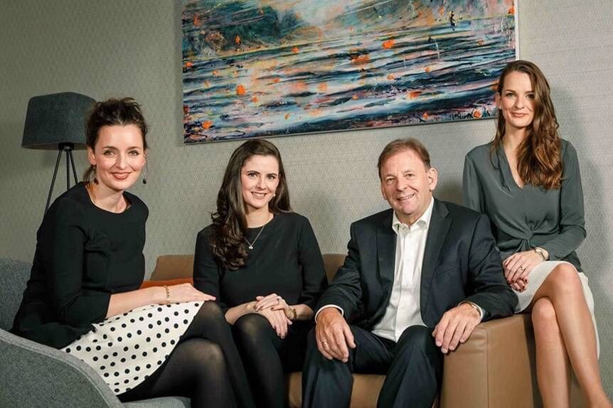Glandore founder Michael Kelly with his daughters Fiona, Clare and Rebecca, who are directors in the family-owned business. Glandore founder Michael Kelly with his daughters Fiona, Clare and Rebecca, who are directors in the family-owned business.