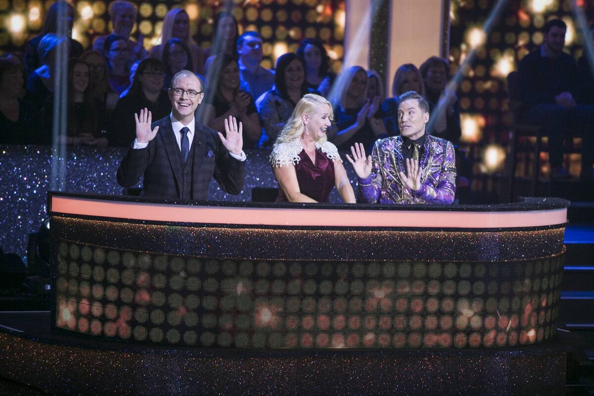 Judges Barry Redmond, Lorraine Barry ,and Julian Benson during the Switch Up Live show of RTE’s Dancing with the Stars in 2018. Picture: kobpix Judges Barry Redmond, Lorraine Barry ,and Julian Benson during the Switch Up Live show of RTE’s Dancing with the Stars in 2018. Picture: kobpix