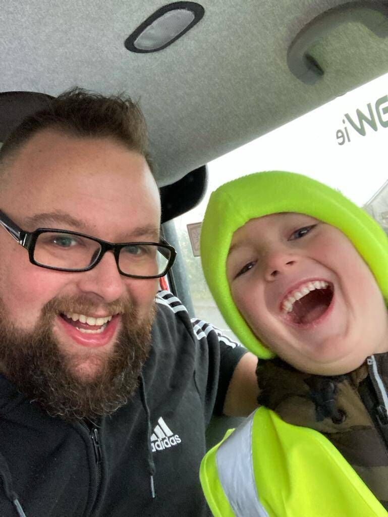 Matthew with his father, James. 