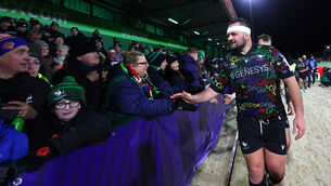 <p>Connacht’s Jack Aungier after the game. Pic: James Crombie, Inpho</p>