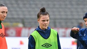 <p>BACK IN THE FOLD: Emily Murphy during a Republic of Ireland Women's training session at King Baudouin Stadium in Brussels, Belgium. Pic: David Stockman,Sportsfile</p>