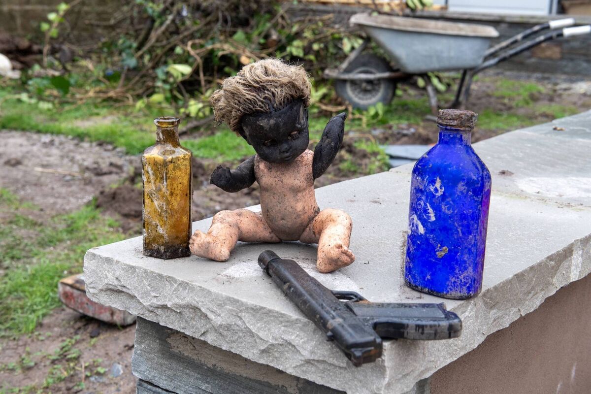 Some of the items found in the bomb shelter. 